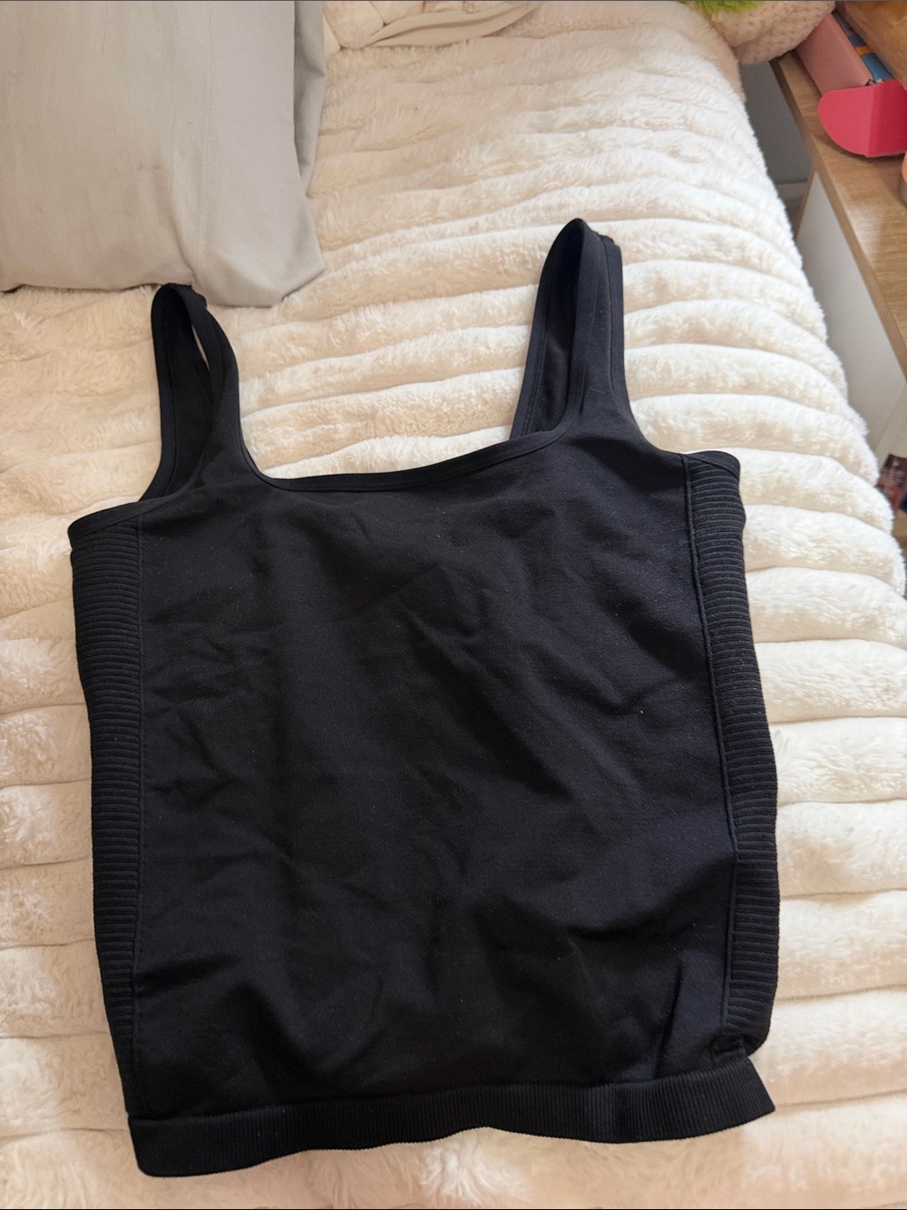 aerie Black Seamless Tank Sports Bra